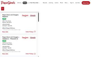 Papa Gino's website