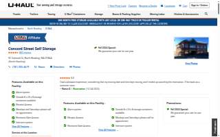 Concord Street Self Storage & Uhaul website