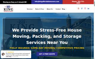 King Affordable Movers of Salem website