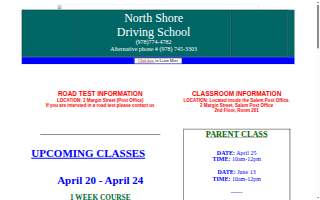 North Shore Driving School website