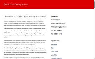Witch City Driving School website