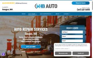 H&b Auto Repair - Saugus website