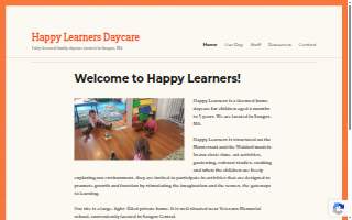 Happy Learners Daycare website