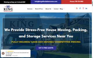 King Affordable Movers of Saugus website