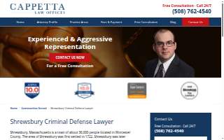 Criminal Defense Worcester of Shrewsbury website