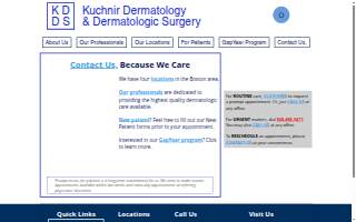 Kuchnir Dermatology of Shrewsbury website