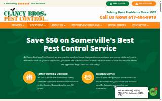 Clancy Brothers Pest Control of Somerville website