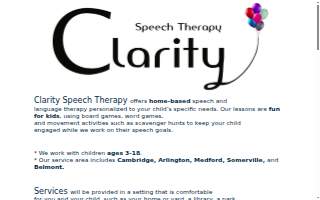 Clarity Speech Therapy of Somerville website