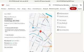 Walgreens Pharmacy of Southbridge website