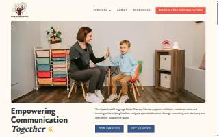 Speech and Language Nook Therapy Center website