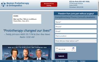 Boston Prolotherapy & Orthopedics website