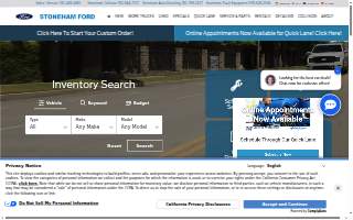 Stoneham Ford Service website