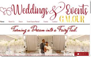 Weddings & Events Galour website