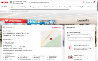 CVS Pharmacy of Swampscott website