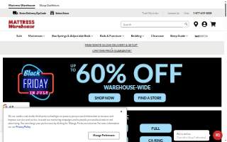 Mattress Warehouse of Lowell website