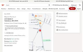 Walgreens Pharmacy of Tewksbury website