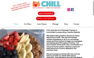 Chill Juice Bar & Massage Therapy website