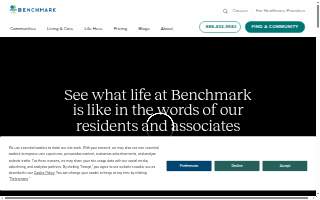 Benchmark Senior Living at Waltham Crossings website