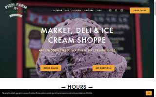 Pizzi Farm Ice Cream website