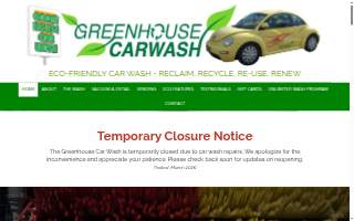 Greenhouse Car Wash website