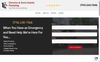 Stevens and sons septic pumping website