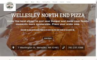 Wellesley North End Pizza website