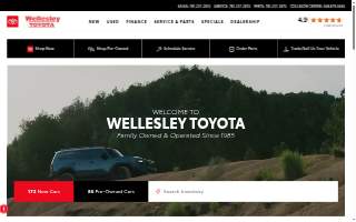 Wellesley Toyota Used Car Department website
