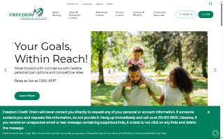 Freedom Credit Union of Chicopee website