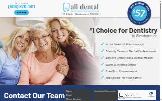 All Dental Westborough website