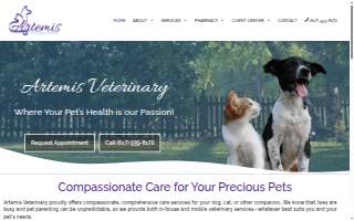 Artemis Veterinary website