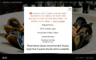 Arturo's Ristorante website