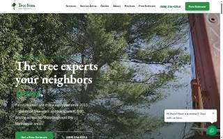 Tree Sons Tree Service of Shrewsbury website