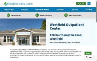 Holyoke Medical Center Walk-In Care (Westfield) website