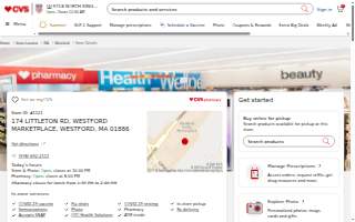 CVS Pharmacy of Westford website