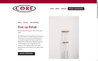 CORE Physical Therapy & Hand Therapy (Center for Orthopedic Rehabilitation) website