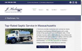 J Hockman Inc. Excavating & Septic System Services website