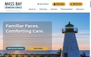 Mass Bay Cremation Services website