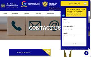 CMS Plumbing, Heating, and Cooling website