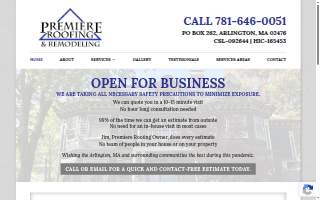 Premiere Roofing & Remodeling LLC of Arlington website