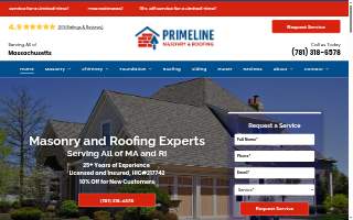 Primeline Masonry and Roofing website