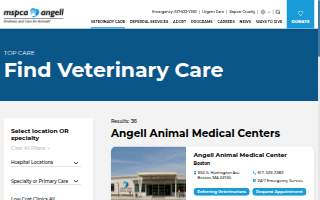 Angell Animal Medical Center of Winthrop website