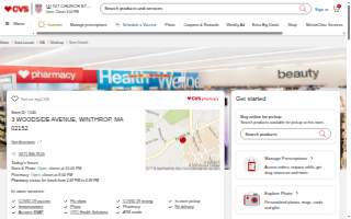 CVS Pharmacy of Winthrop website