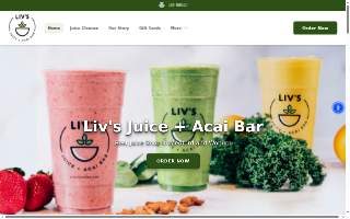 Liv's Juice + Acai Bar website