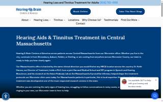 Hearing and Brain Centers of America - Worcester website