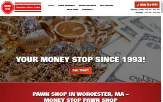 The Money Stop of Worcester website