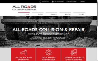 All Roads Collision & Repair website