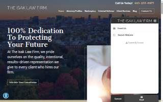 The Isak Law Firm website