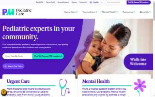 PM Pediatric Urgent Care website
