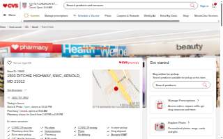 CVS Pharmacy of Arnold website