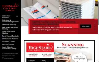 HighStarr Copy & Print Services website